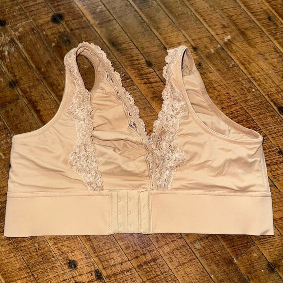 Soma embraceable wireless unlined nude lace L soft bra - Picture 2 of 3